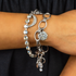 Mariana Chain Link Guardian Angel Bracelet in Crystal Moonlight