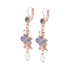 Mariana Marquise and Round Long Dangle Leverback Earrings in Earl Grey