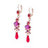 Mariana Marquise and Round Long Dangle Leverback Earrings in Hibiscus