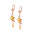 Mariana Marquise and Round Long Dangle Leverback Earrings in Chai