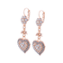 Mariana Flower and Heart Dangle Leverback Earrings in Earl Grey