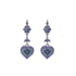 Mariana Flower and Heart Dangle Leverback Earrings in Matcha