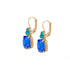 Mariana Small Emerald Leverback Earrings with Trio Round Stones Serenity