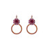 Mariana Cluster Circle Leverback Earrings in Hibiscus