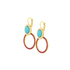 Mariana Oval Halo Circle Leverback Earrings in Happiness Turquoise