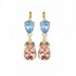 Mariana Double Stone Pear Leverback Earrings in Blue Morpho
