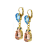 Mariana Double Stone Pear Leverback Earrings in Blue Morpho