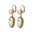 Mariana Halo Teardrop Leverback Earrings in Champagne and Caviar