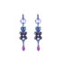 Mariana Heart and Flower Dangle Leverback Earrings in Wildberry