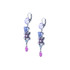 Mariana Heart and Flower Dangle Leverback Earrings in Wildberry