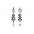 Mariana Heart and Flower Dangle Leverback Earrings in Matcha