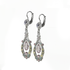 Mariana Open Oval Leverback Earrings with Center Dangle Briolette in Travelara