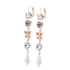 Mariana Triple Stone Butterfly Leverback Earrings in Earl Grey