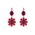 Mariana Lovable Halo Oval Dangle Leverback Earrings in Hibiscus