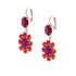 Mariana Lovable Halo Oval Dangle Leverback Earrings in Hibiscus