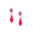 Mariana Petite Flower Post Earrings with Briolette in Hibiscus