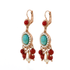 Mariana Boho Oval Leverback Earrings in Happiness Turquoise