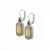 Mariana Large Emerald Cut Leverback Earring with Round Top Stones Meadow Brown