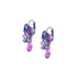 Mariana Multi Stone Cluster Leverback Earrings in Wildberry