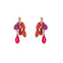 Mariana Multi Stone Cluster Leverback Earrings in Hibiscus