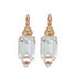 Mariana Large Emerald Cut with Trio Stone Cluster Leverback Earrings in Peace
