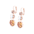 Mariana Trio Round and Cushion Cut Leverback Earrings in Earl Grey