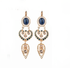 Mariana Oval and Heart Leverback Earrings in Blue Morpho
