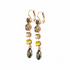 Mariana Petite Four Stone Leverback Earrings with Flower Cluster in Painted Lady