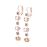 Mariana Alternating Oval and Round Leverback Earrings in Earl Grey