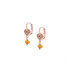 Mariana Petite Heart Dangle Leverback Earrings in Chai