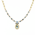 Mariana Petite Necklace with Large Oval Dangle in Blue Morpho