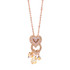 Mariana Open Circle Heart Pendant with Dangle Charms in Chai