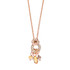 Mariana Petite Flower Circle Dangle Pendant in Chai