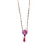 Mariana Rivoli Cluster Pendant with Briolette Dangle in Hibiscus