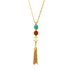 Mariana Must Have Three Stone Pendant with Tassel in Happiness Turquoise