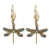 Anne Koplik Bronze Plated Multicolored Dragonfly Dream Wire Earrings