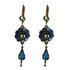 Michal Negrin Flower With Tear Drop Multi Blue Color Earrings