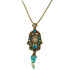 Michal Negrin Lollypop She Shy Hamsa Swarovski Crystal Necklace