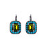 Mariana Emerald Cut Halo French Wire Earrings in Pistachio - Preorder
