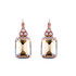 Mariana Large Emerald Cut French Wire Earring with Round Top Stones Butter Pecan - Preorder