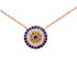 Evil Eye Necklace With Sapphires and Diamonds in 14k Gold