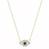 Dainty Diamond Evil Eye Necklace in 14k Gold