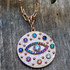 Celestial Evil Eye Pendant With Colorful Accents