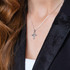 Silver Pendant in a form of Stylish Cross and Dove