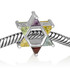 Star of David Charm with Semi Precious Rainbow Stone