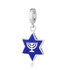 Star of David with Embedded Menorah  Silver Charm Pendant