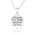 Round Shape I Love You Moon Back Engraved Silver Pendant