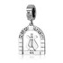 Silver Pendant Charm with Engraved David Harp