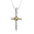 Gold Plated Trinity Cross Silver Pendant with Zirconia Stone