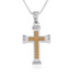Sterling Silver Pendant in a form of Gold Plated Crucifix